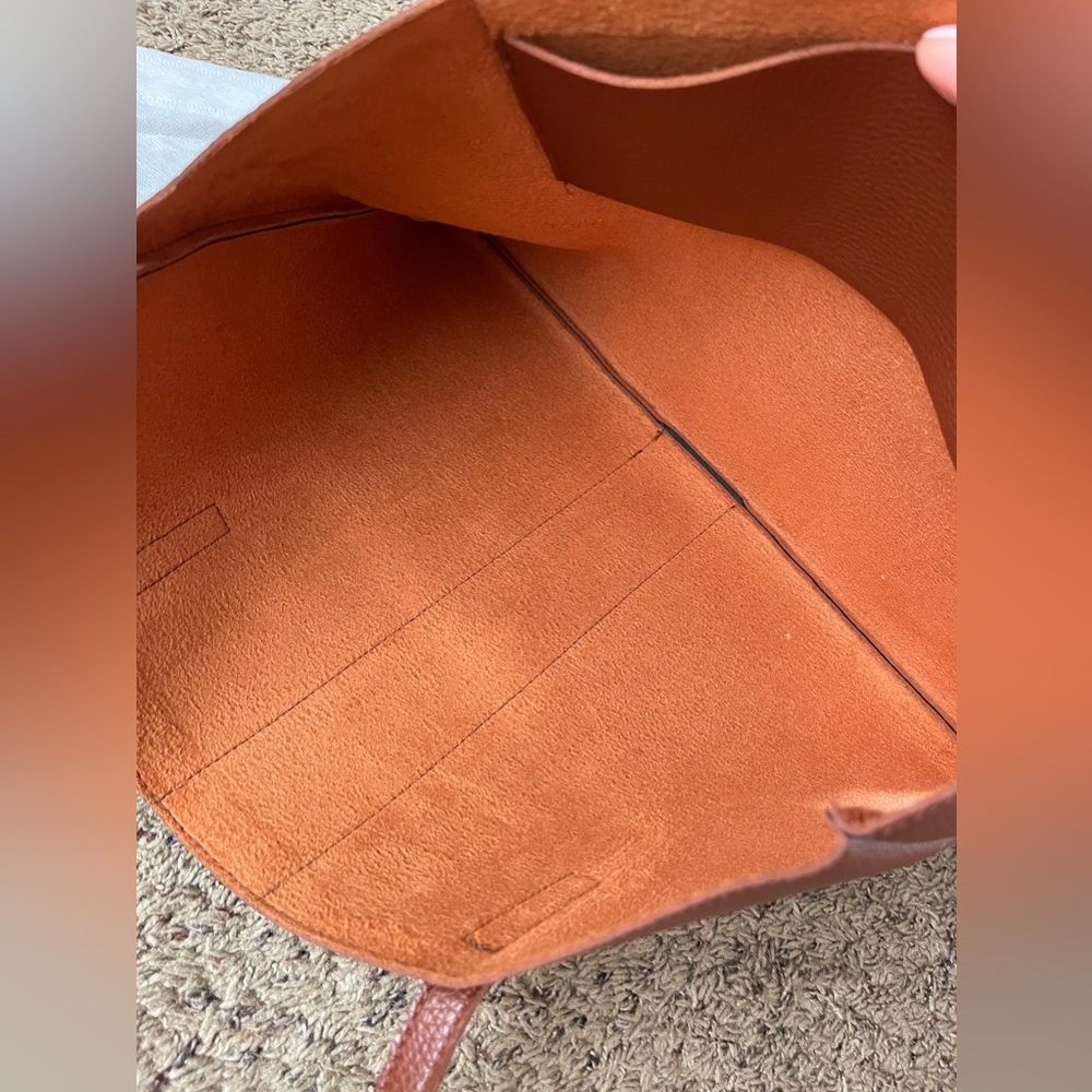Vince Camuto Luck Pebble Brown Leather Tote Bag - Picture 5 of 5
